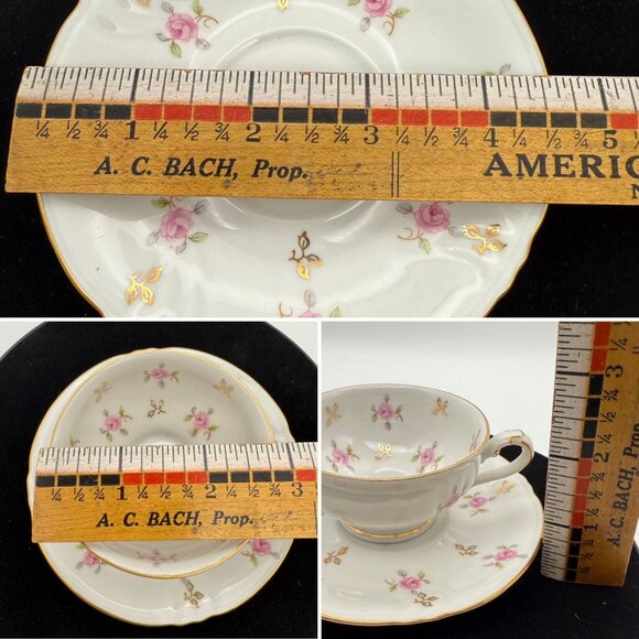 Vtg Winterling Bavaria Germany Floral Saucer & Teacup Set Pink Roses Gold Trim - Picture 11 of 11